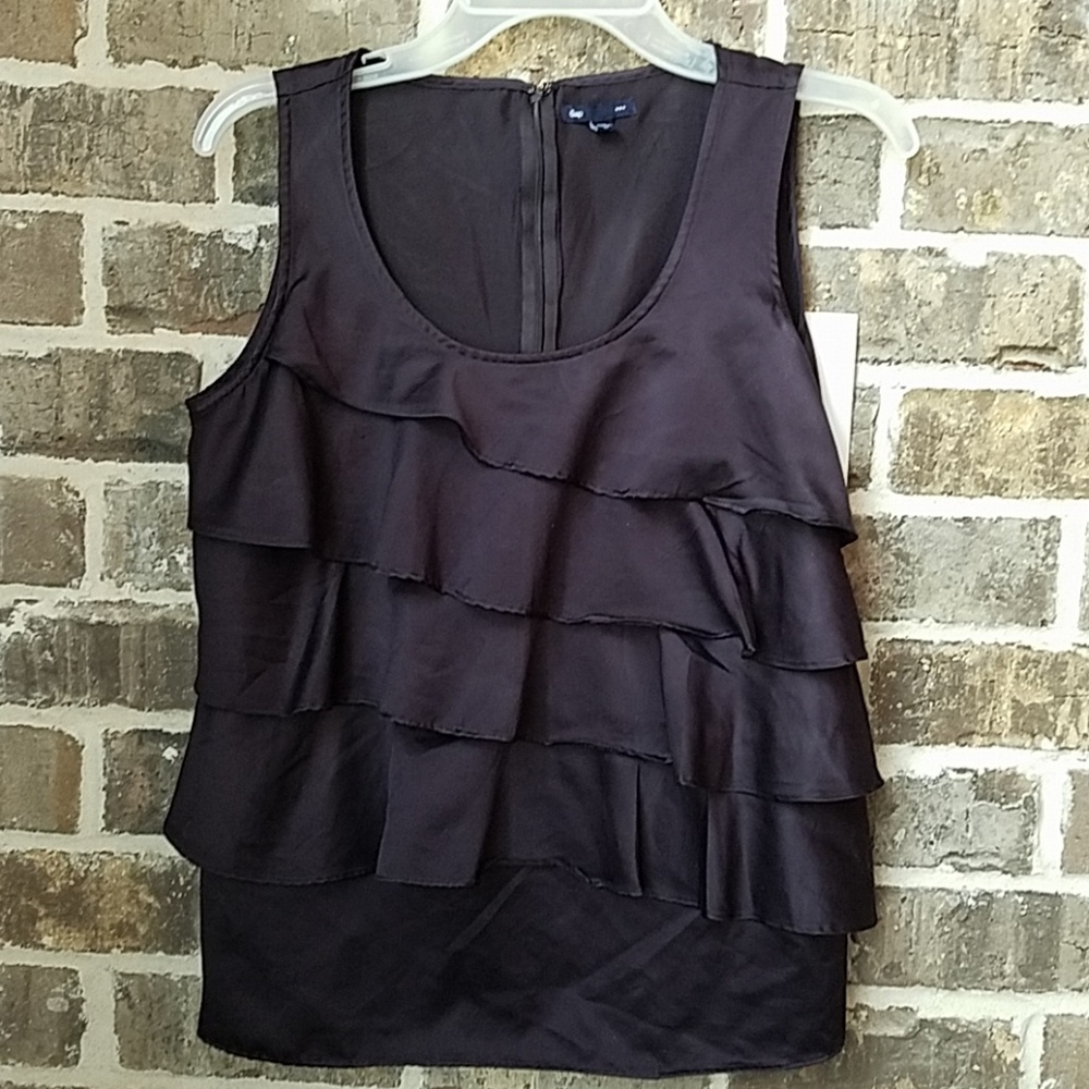 💥❤Gap Purple Ruffle Cascade Top